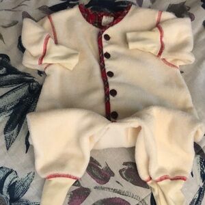 GAP Cream and Red Pajama Set Soft and Cozy